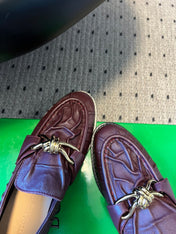 BOTTEGA VENETA 26S LOAFERS IN DARK BROWN LAMBSKIN WITH GOLD HARDWARE