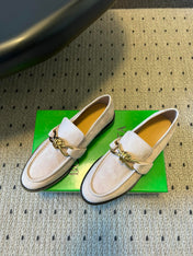 BOTTEGA VENETA 26S LOAFERS IN LIGHT BEIGE SUEDE WITH GOLD HARDWARE