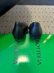 BOTTEGA VENETA 26S ESPADRILLE BALLET FLATS IN BLACK LAMBSKIN