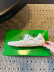 BOTTEGA VENETA 26S MARY JANE SNEAKER IN WHITE SUEDE AND FABRIC