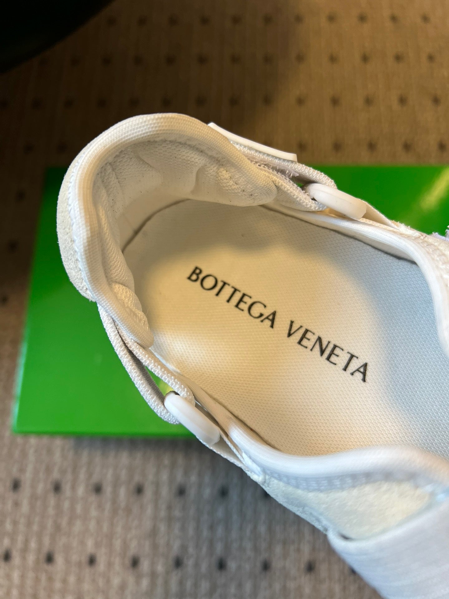 BOTTEGA VENETA 26S MARY JANE SNEAKER IN WHITE SUEDE AND FABRIC