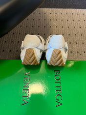 BOTTEGA VENETA 26S MARY JANE SNEAKER IN WHITE SUEDE AND FABRIC