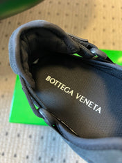 BOTTEGA VENETA 26S MARY JANE SNEAKER IN BLACK SUEDE AND FABRIC