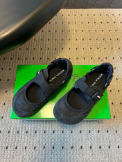 BOTTEGA VENETA 26S MARY JANE SNEAKER IN BLACK SUEDE AND FABRIC