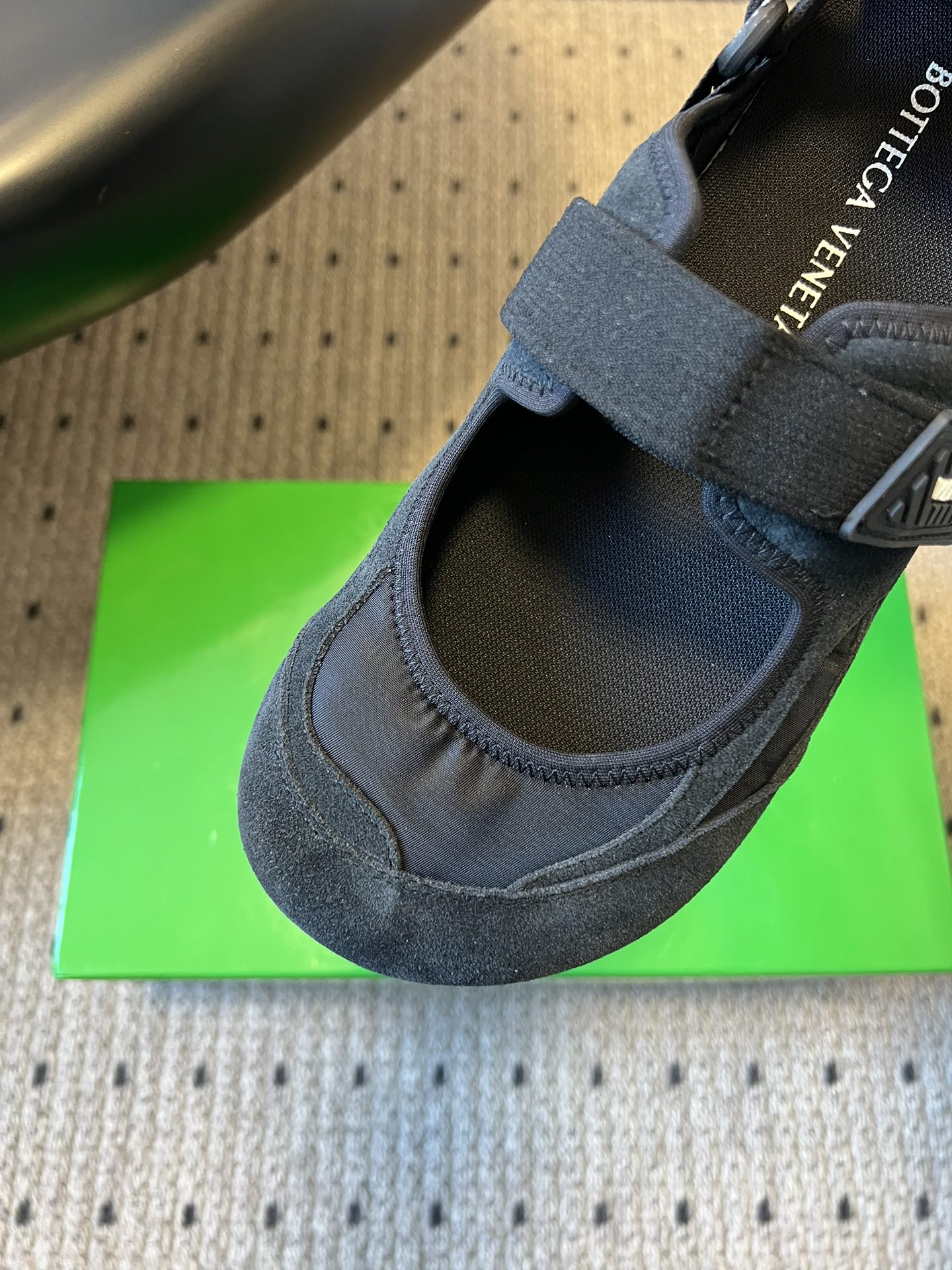 BOTTEGA VENETA 26S MARY JANE SNEAKER IN BLACK SUEDE AND FABRIC