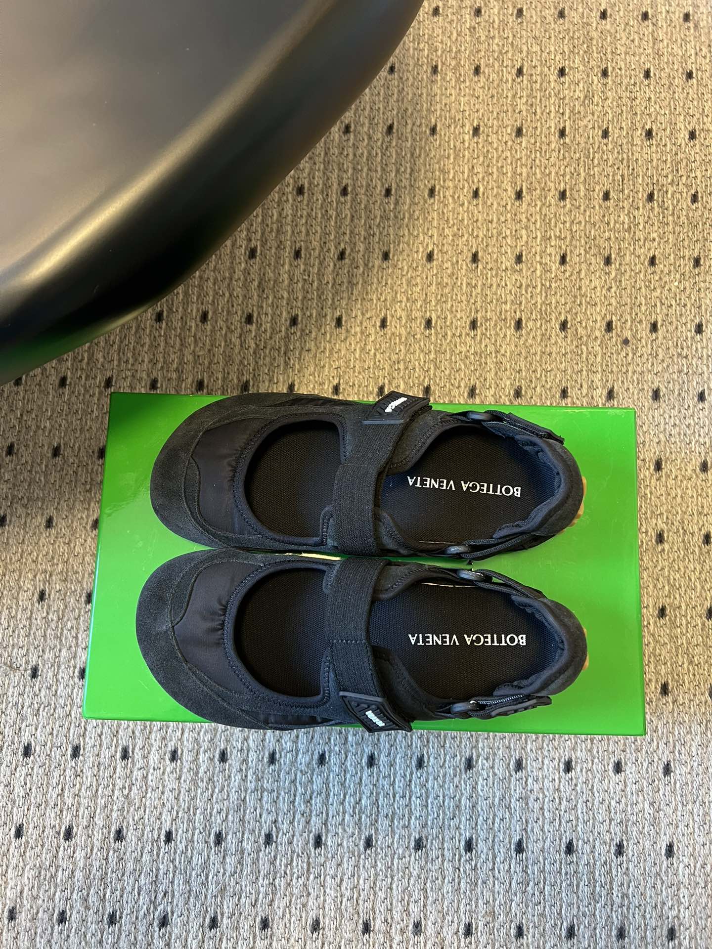 BOTTEGA VENETA 26S MARY JANE SNEAKER IN BLACK SUEDE AND FABRIC