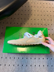 BOTTEGA VENETA 26S MARY JANE SNEAKER IN BEIGE SUEDE AND FABRIC