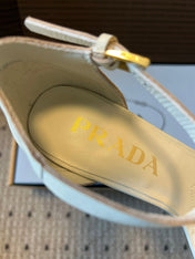 PRADA 26S POINTED-TOE STRAPPY HIGH-HEEL SANDALS 80MM IN WHITE CALFSKIN