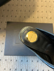 YSL 26S HEELED SANDALS 100 MM IN BLACK LAMBSKIN