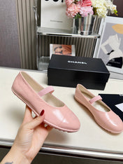 CHANEL 26S MARY JANE FLATS IN PINK CALFSKIN