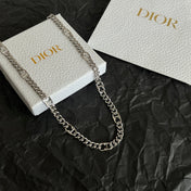 CD 26S LOGO LINK CHAIN NECKLACE IN SILVER METAL 633148
