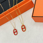 CHAINE SMALL RED NECKLACE GOLD AND PINK GOLD