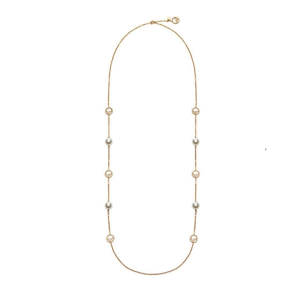 FF 6 MOTIF PEARL GOLD DIAMOND NECKLACE