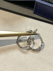 HONEE SILVER DIAMOND HOOP EARRINGS