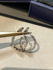 HONEE SILVER DIAMOND HOOP EARRINGS