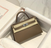 HM KELLY MINI 20 ETOUPE EPSOM SILVER HARDWARE