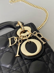 MINI MY LADY 17 BLACK CALFSKIN GOLD HARDWARE