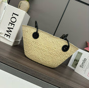 LOE ANAGRAM BASKET RAFFIA BLACK