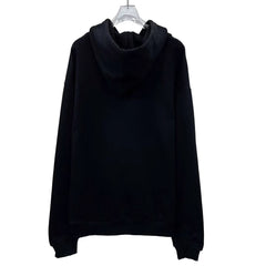 Celin Loose Hoodie Black Fleece White Logo