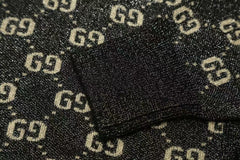 GG Cardigan V-Neck Monogram Black Jacquard
