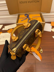 NANO SPEEDY 16 IN BROWN MONOGRAM CANVAS GOLD HARDWARE