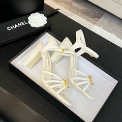 HIGHT SANDALS 2025 IN WHITE PATENT LAMBSKIN