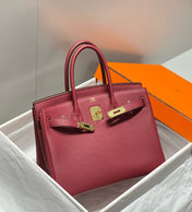 HM BIRKIN 25CM BURGUNDY CALFSKIN GOLD HARDWARE