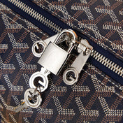 BOSTON 45 BAG IN NAVY BLUE GOYARDINE CANVAS AND CALFSKIN TRIM