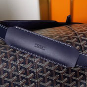 BOSTON 45 BAG IN NAVY BLUE GOYARDINE CANVAS AND CALFSKIN TRIM