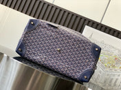 BOWLING 45 BAG IN NAVY BLUE GOYARDINE CANVAS AND CALFSKIN TRIM