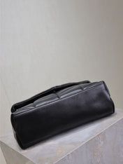 LOULOU PUFFER MEDIUM 29 IN ALL BLACK SHEEPSKIN BLACK HARDWARE