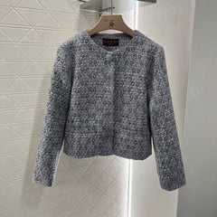 GG Coat Grey Tweed Coat