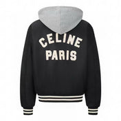 Celine Jackets C Logo Black White Mix Grey Cotton