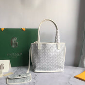 ANJOU MINI BAG 20 IN MILKY WHITE GOYARDINE CANVAS AND CALFSKIN