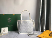 ANJOU MINI BAG 20 IN MILKY WHITE GOYARDINE CANVAS AND CALFSKIN