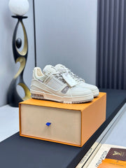 LV TRAINER SNEAKER IN GREY CALFSKIN