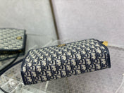 OBLIQUE BOOK TOTE 26 IN DARK BLUE MONOGRAM JACQUARD