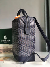 CISALPIN BACKPACK 43 IN NAVY BLUE GOYARDINE CANVAS AND CALFSKIN