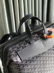 CISALPIN BACKPACK 43 IN NAVY BLUE GOYARDINE CANVAS AND CALFSKIN