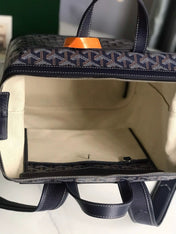 CISALPIN BACKPACK 43 IN NAVY BLUE GOYARDINE CANVAS AND CALFSKIN