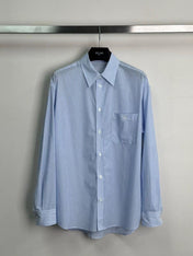 Celine Shirt Blue White Cotton