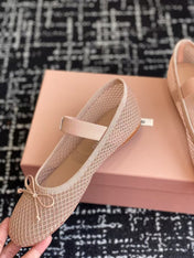 MM BALLET FLAT IN LIGHT PINK MESH