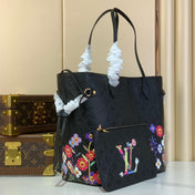 NEVERFULLxTM MM TOTE BAG 32 IN BLACK MONOGRAM CALFSKIN