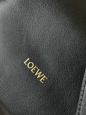 LOE MEDIUM 30 FLAMENCO KNOT IN BLACK LAMBSKIN GLOGO