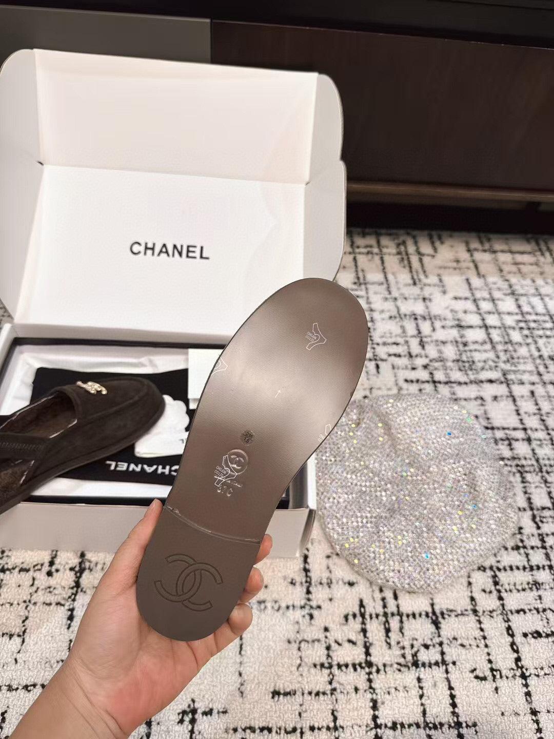 SLINGBACK LOAFER IN BROWN SUEDE AND SHEARLING