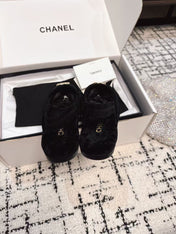 SLINGBACK LOAFER IN BLACK SUEDE AND SHEARLING