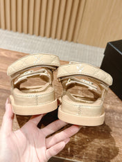 DAD SANDALS IN BEIGE QUILTED CALFSKIN