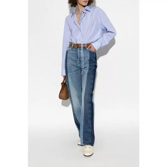 GG SIGNATURE SHIRT IN LIGHT BLUE STRIPE COTTON OVERSIZED FIT
