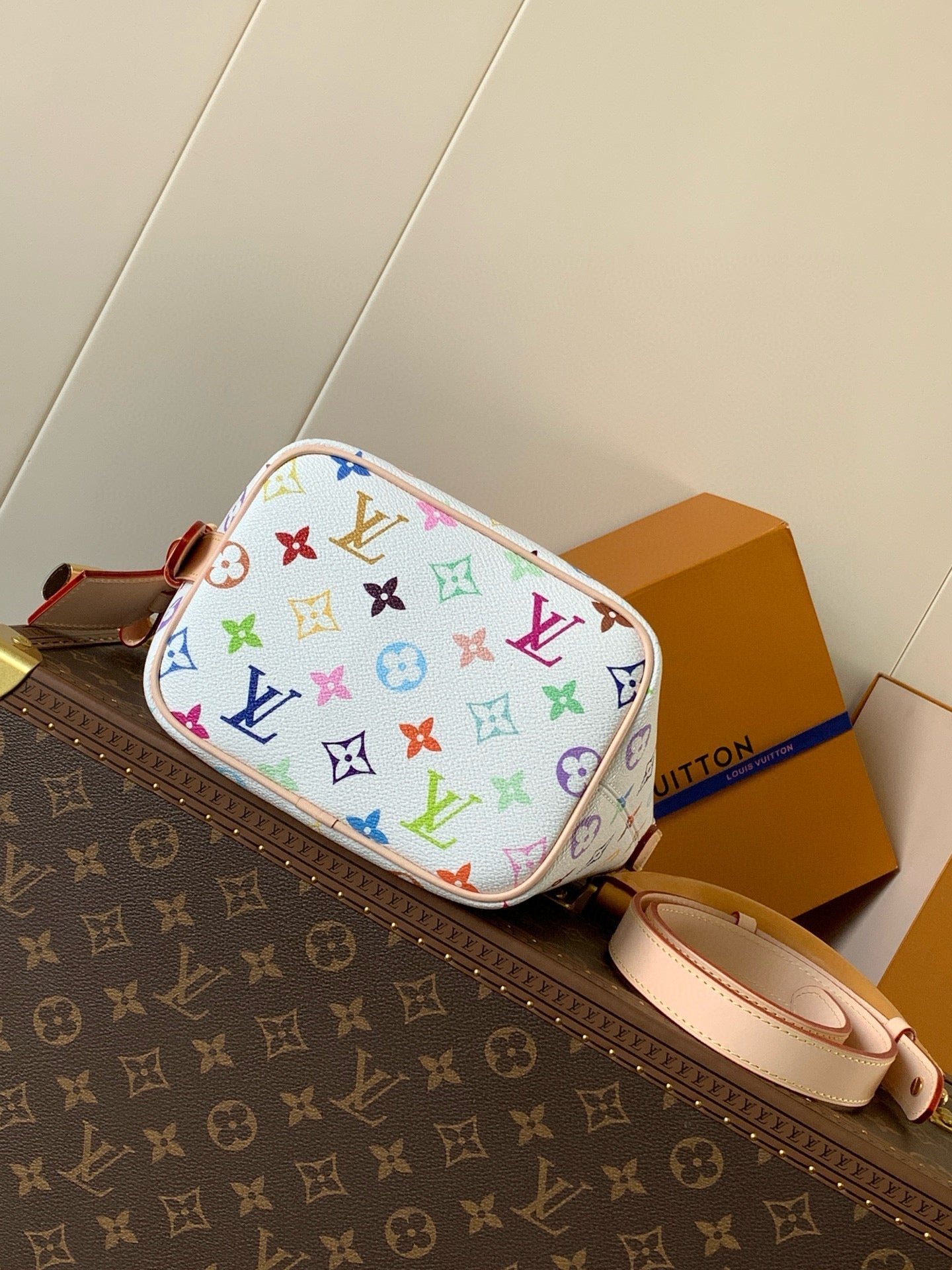 LV SHOULDER BAG 18 IN MULTICOLOR MONOGRAM CANVAS AND CALFSKIN