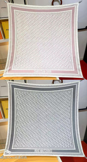 CD SCARF DOUBLE-SIDED IN PINK AND GREY MONOGRAM SILK